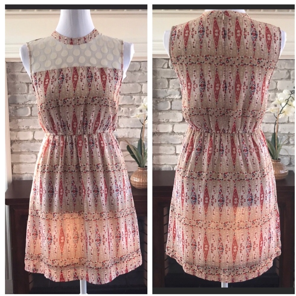 TULLE Mini Dress sleeveless multicolor XS